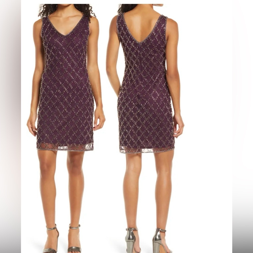 Pisarro Nights Deep Purple Mini Cocktail Dress